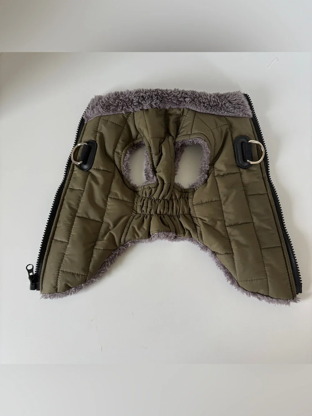 Small Dog Faux fur Jacket with harness
